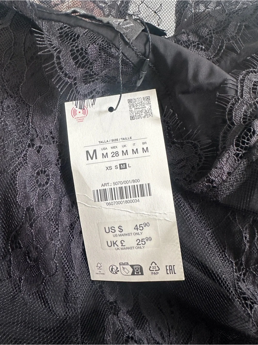 Zara Black Floral Lace Maxi Skirt